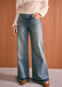 Jean large taille mi-haute