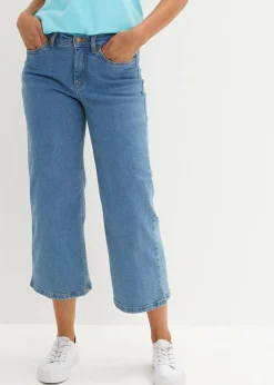 Jean large, taille mi-haute, raccourci