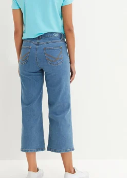 Jean large, taille mi-haute, raccourci