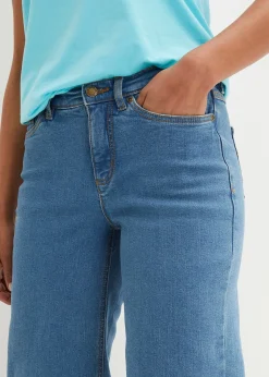 Jean large, taille mi-haute, raccourci