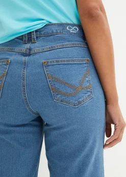 Jean large, taille mi-haute, raccourci