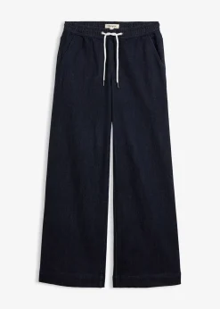 Jean large taille mi-haute, extensible