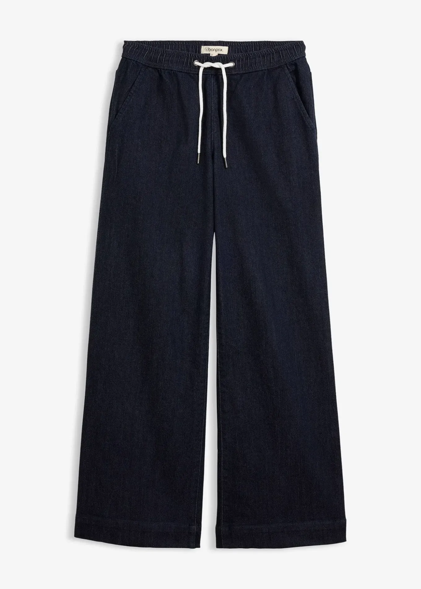 Jean large taille mi-haute, extensible