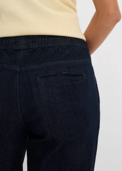 Jean large taille mi-haute, extensible