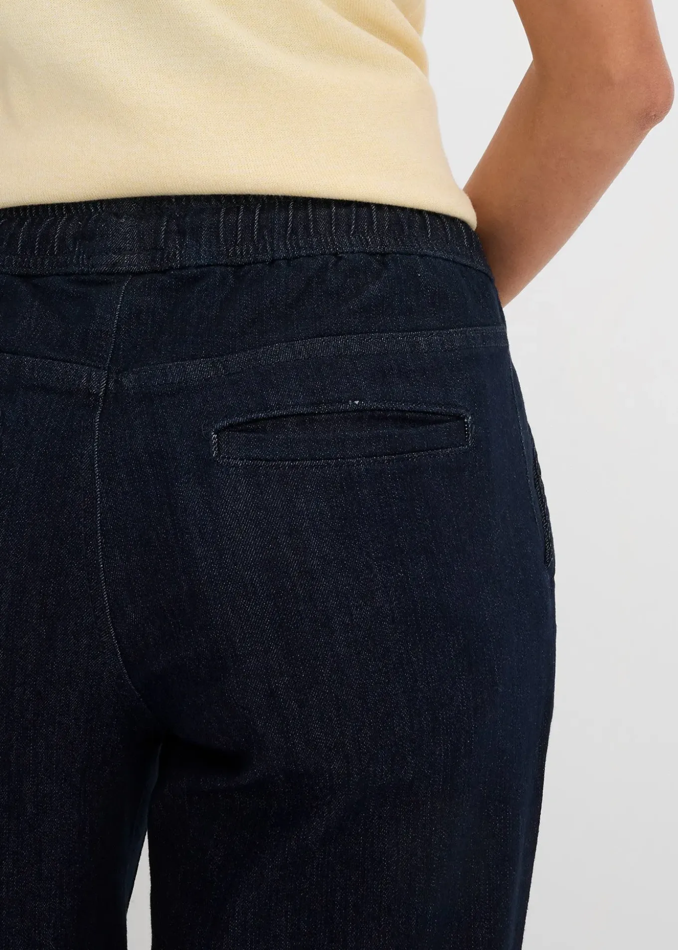 Jean large taille mi-haute, extensible