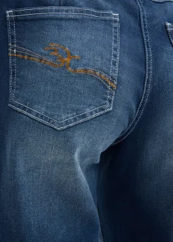 Jean large taille mi-haute élastiquée