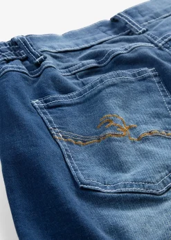 Jean large taille mi-haute élastiquée