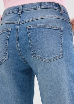 Jean large taille mi-haute, long