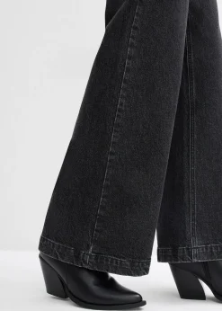 Jean large taille mi-haute, longueur sol