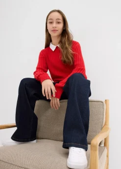 Jean large taille mi-haute