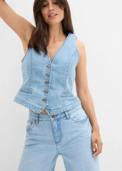 Jean large taille mi-haute