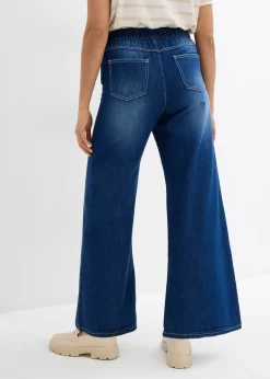 Jean large, taille mi-haute et élastiquée