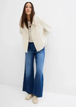 Jean large, taille mi-haute et élastiquée