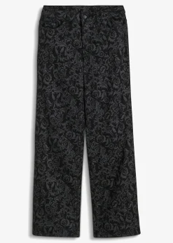 Jean large taille mi-haute à motif brillant