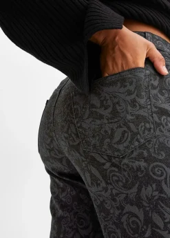 Jean large taille mi-haute à motif brillant