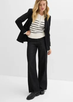 Jean large taille mi-haute