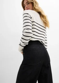 Jean large taille mi-haute