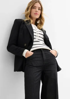 Jean large taille mi-haute