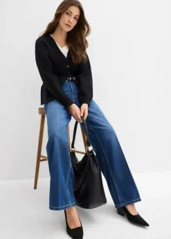 Jean large taille mi-haute