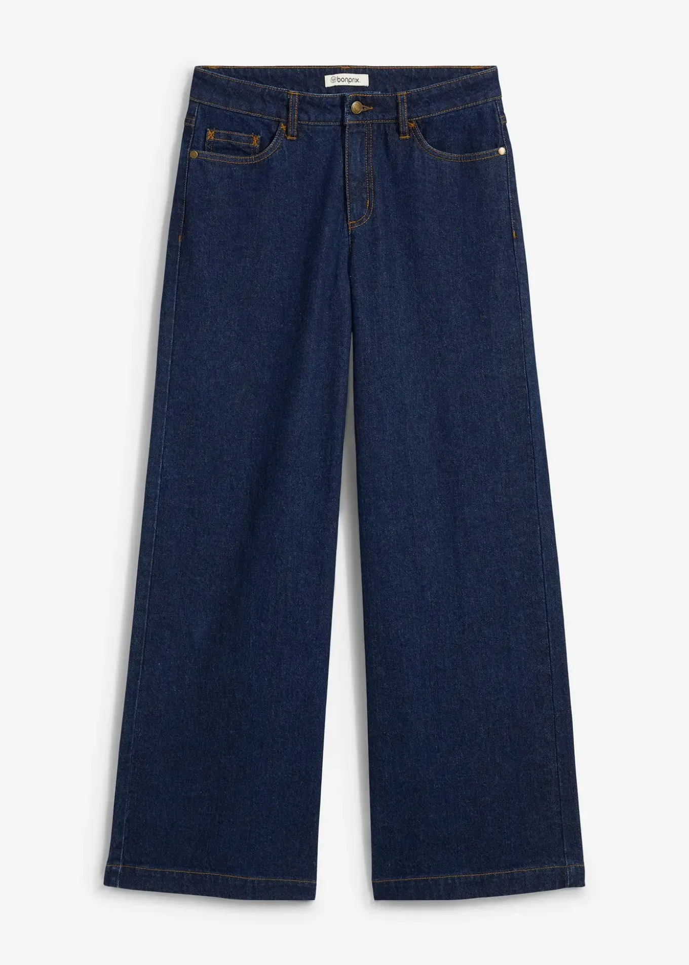 Jean large taille mi-haute, longueur sol