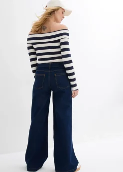Jean large taille mi-haute, longueur sol