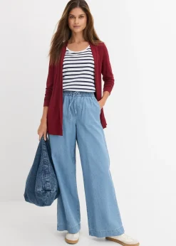 Jean large, taille mi-haute et élastiquée