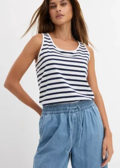 Jean large, taille mi-haute et élastiquée