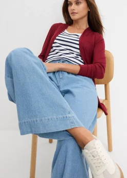 Jean large, taille mi-haute et élastiquée