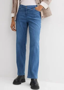 Jean loose taille mi-haute, coupe droite