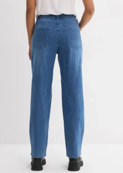 Jean loose taille mi-haute, coupe droite