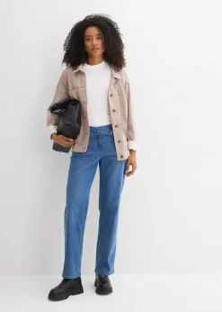 Jean loose taille mi-haute, coupe droite