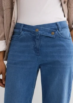 Jean loose taille mi-haute, coupe droite