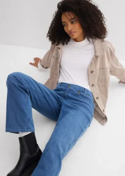 Jean loose taille mi-haute, coupe droite