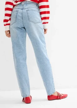 Jean mom cropped taille haute, peu extensible