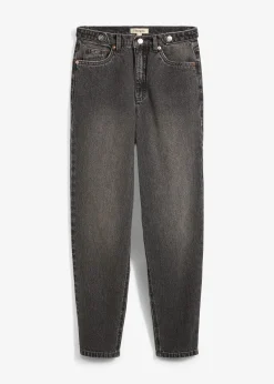 Jean mom cropped taille haute, peu extensible