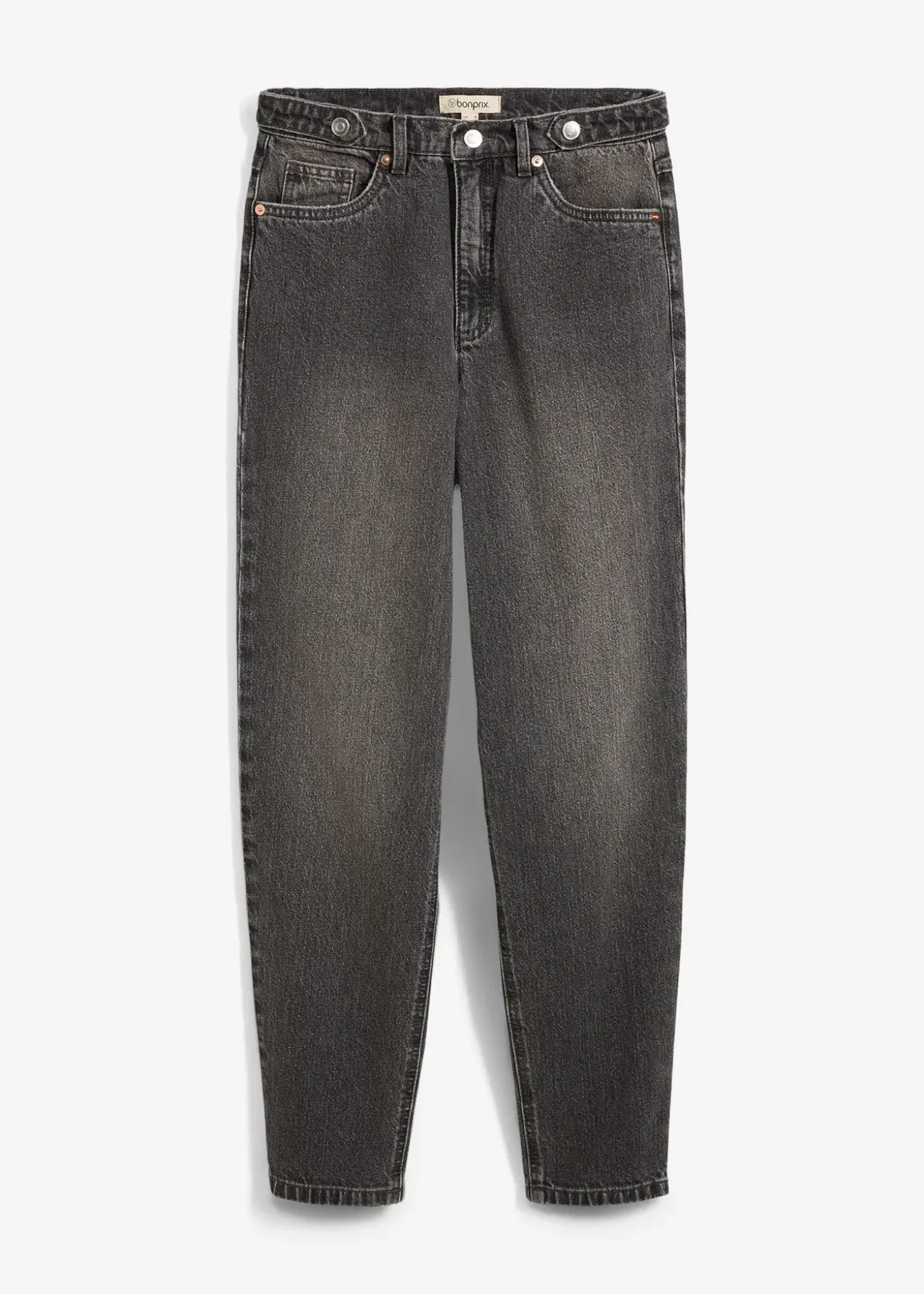 Jean mom cropped taille haute, peu extensible