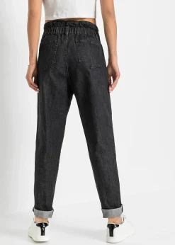 Jean mom extensible, taille haute