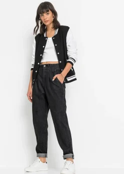 Jean mom extensible, taille haute