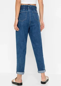 Jean mom extensible, taille haute