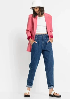 Jean mom extensible, taille haute