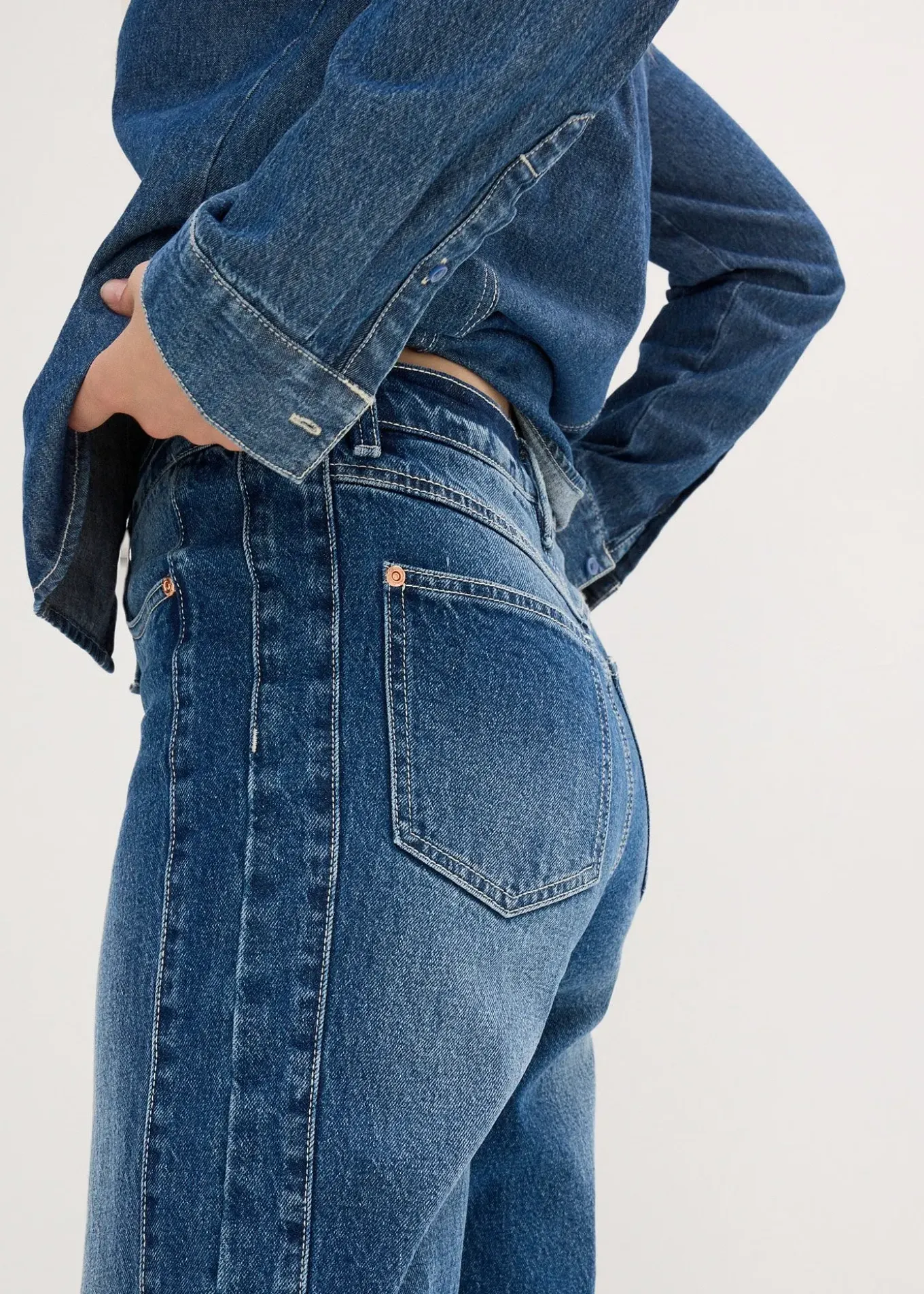 Jean mom, taille haute