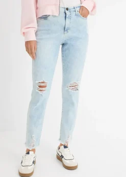 Jean Mom taille haute avec effets destroy