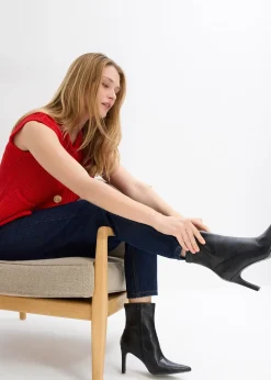 Jean mom taille haute, cropped