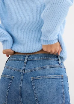 Jean mom taille haute, cropped