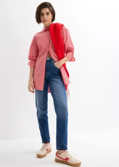 Jean mom taille haute, cropped