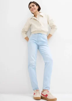 Jean mom taille haute, cropped