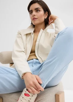 Jean mom taille haute, cropped