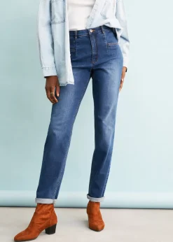 Jean mom taille haute, extensible