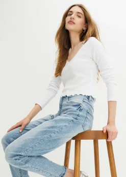 Jean mom taille haute, extensible