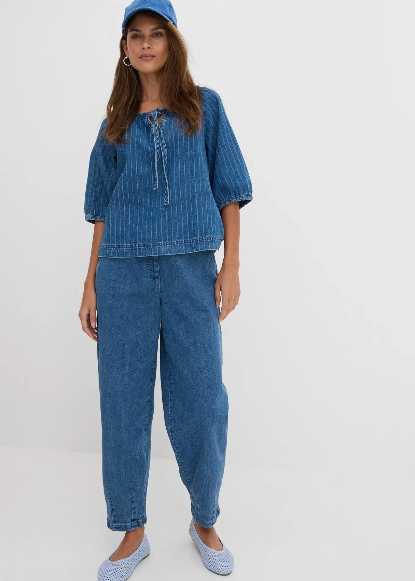 Jean mom, taille haute élastiquée